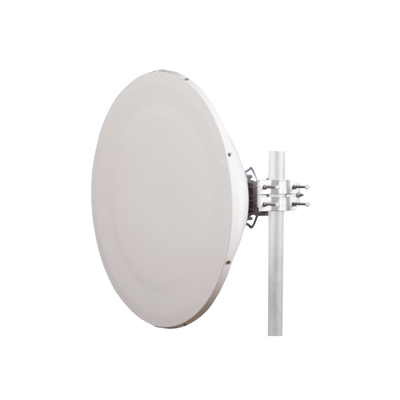 Antena direccional Alto Rendimiento / Parábola profunda para mayor aislamiento al ruido /4 ft / Guía de onda  para radio B5x y C5x / Ganancia de 35 dBi / Soporte de acero inoxidable / Polaridad en 90 ° y 45 ° / Incluye montaje.