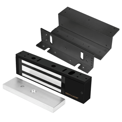 Kit Para Control de Acceso Incluye Chapa Magnética de 1200 Lbs / Montaje En Z y L /  Uso Interior / Certificación UL / En Color Negro / Diseño Elegante