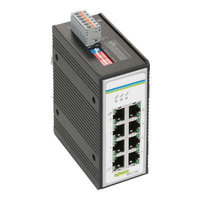 Switch Industrial / 8 Puertos Gigabit 1000Base-T / Alimentación Redundante 9-57V DC / Carcasa Metálica IP30 / Rango Temperatura -40°C a +70°C / Montaje Carril DIN / Store and Forward