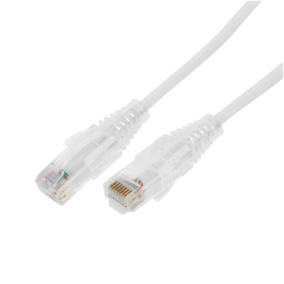 Cable de Parcheo Slim UTP Cat6A - 5 Metros (16.40 Pies) Blanco, Diámetro Reducido (28 AWG)