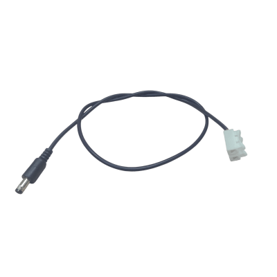 Cable con Conector Macho (Pigtail) | Forro Negro | Terminal Blanca | Alimentación para Vcc con Puntas Libres | Polarizado | Largo 22 cm ( 8.66 Pulgadas)  | Calibre 22AWG.