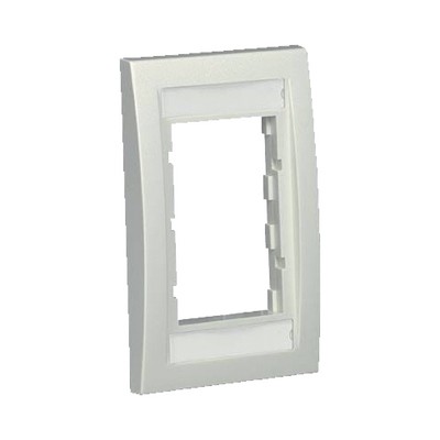 Marco de Placa Frontal Ejecutiva, Para Dos Insertos de 1/2 o Tres Insertos de 1/3, Color Blanco Mate