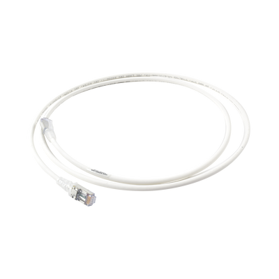 Patch Cord Skinny Cat6A Blindado S/FTP, 1.52 Metros (5 Pies), Diámetro Reducido 28 AWG, Color Blanco