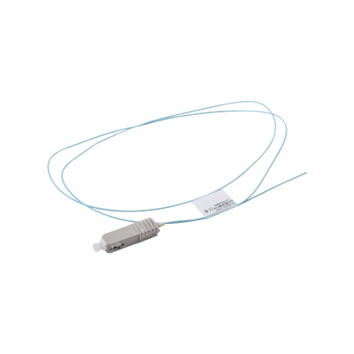 Pigtail de Fibra Óptica SC Simplex, Multimodo OM3 XGLO 50/125, OFNR, Color Aqua, 1 Metro (3.28 Pies)