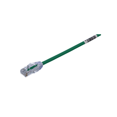 Cable de Parcheo UTP Cat6A, CM/LSZH, Diámetro Reducido (28AWG), Color Verde, 3.05 Metros (10 Pies)