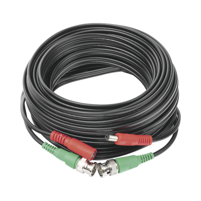 Cable Coaxial (BNC RG59) + Alimentación / SIAMES / 10 Metros (32.81 Pies) / Aleación Cobre + Aluminio CCA / Para Cámaras 4K / Uso Interior y Exterior