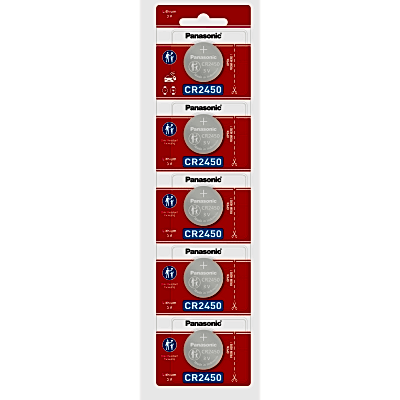 Batería de Litio tipo Moneda 3V / CR2450/ Tira c/5pz  (No recargable)