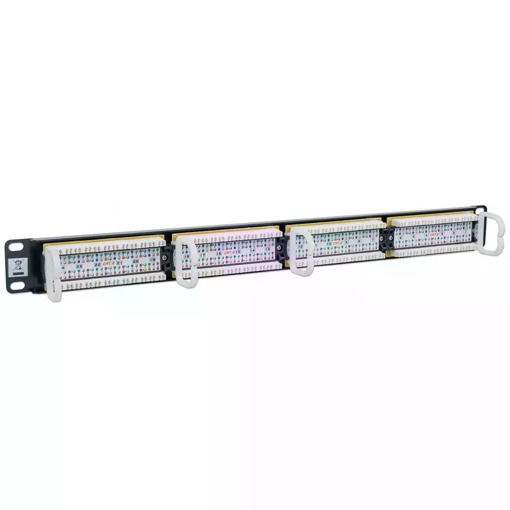 PANEL DE PARCHEO 24 PUERTOS CAT6, UTP 1U P/RACK 19" INTELLINET 520959