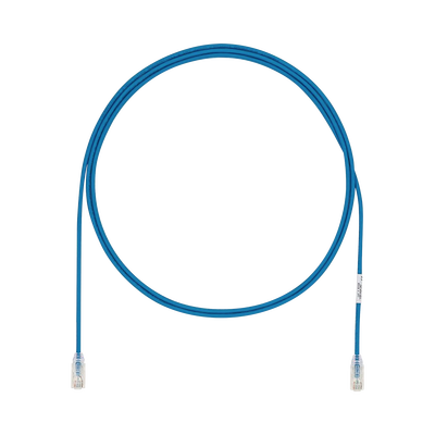 Cable de Parcheo UTP Cat6A, CM/LSZH, Diámetro Reducido (28AWG), Color Azul, 1.83 Metros (6 Pies)