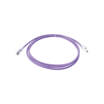 Patch Cord Z-MAX Cat6A S/FTP, CM/LS0H, 2.13 Metros (7 Pies), Color Violeta, Versión Bulk