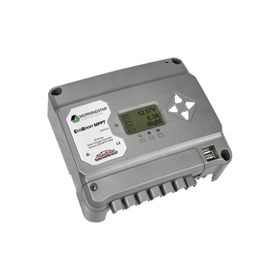 Controlador de Carga Solar MPPT EcoBoost 40 A / Pantalla LCD / 12V y 24V / 2 Puertos USB 3A / Control de Iluminación