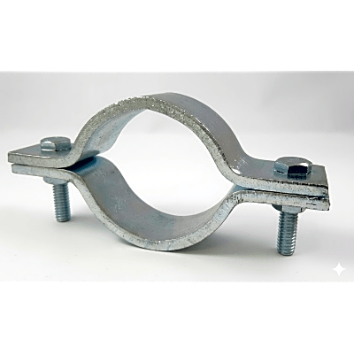Abrazadera Doble Omega, fabricada en Acero para instalación de mástil de 2" 