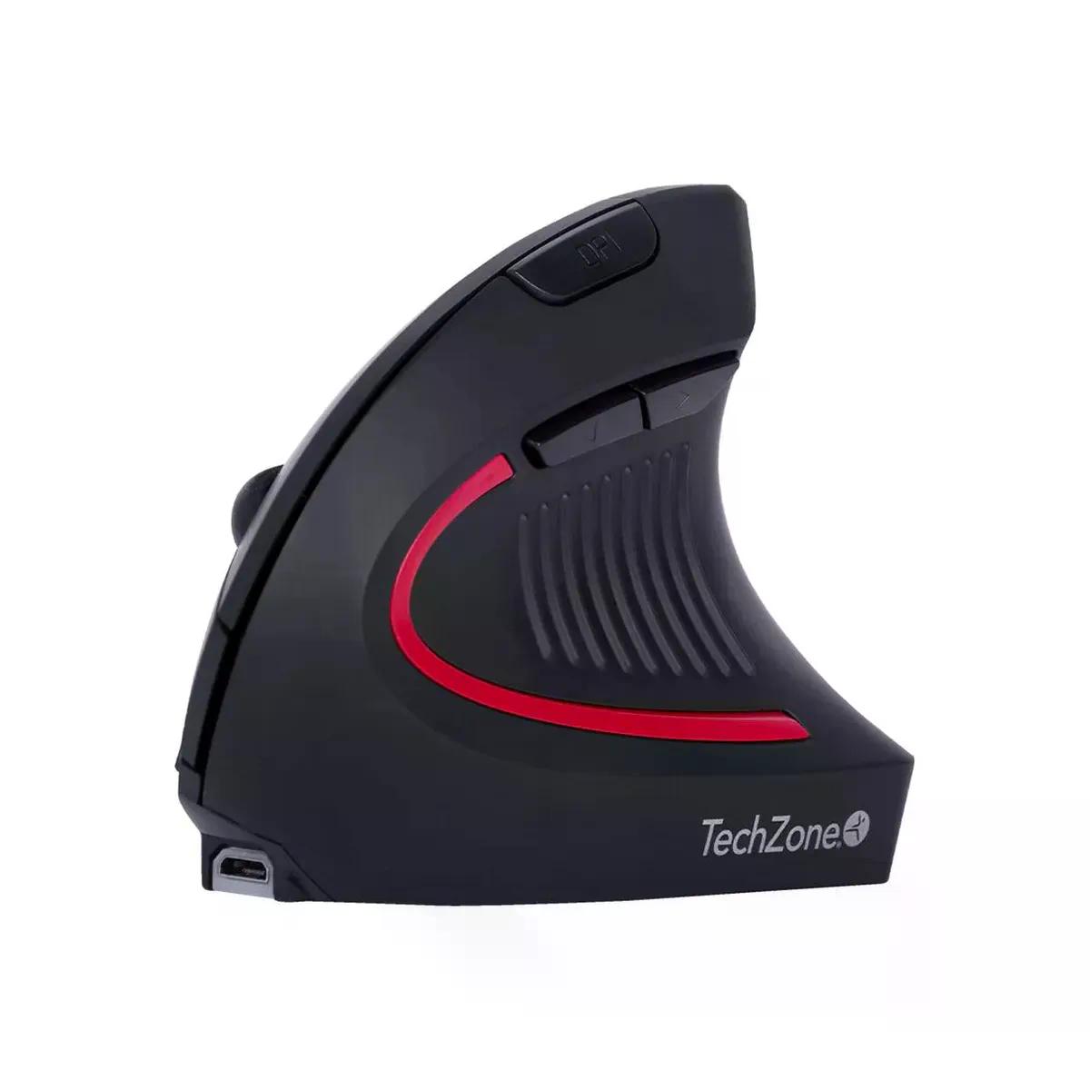 MOUSE ERGONOMICO TECHZONE VERTICAL TZMOUINA-06 INALAMBRICO USB NEGRO