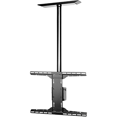 Soporte de techo universal para Pantallas de 32" a 90" / Capacidad de Carga 68.2 kg / Patrón de Montaje hasta 600 x 400 mm / Columna de Aluminio de 36" / Inclinación Ajustable -5° a 20°