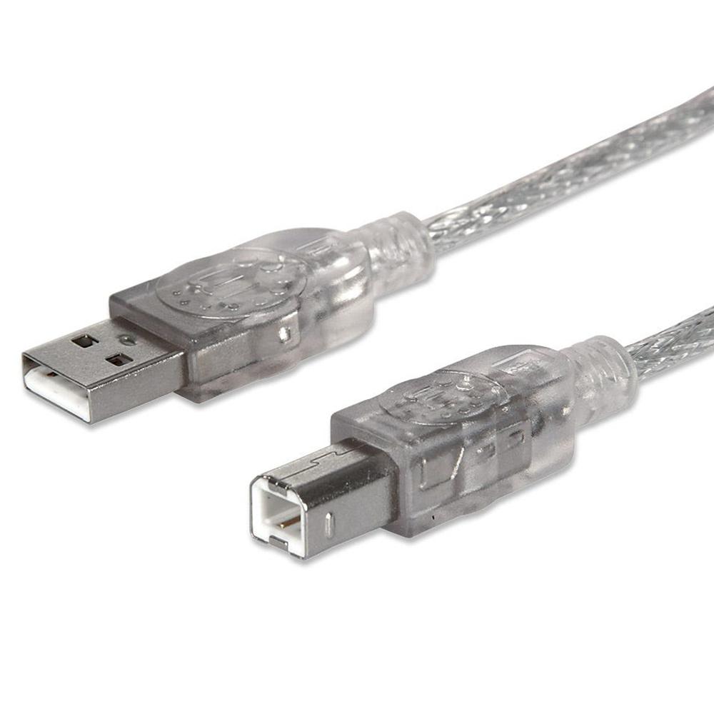 CABLE USB MANHATTAN V2.0 A-B  5.0M PLATA 345408