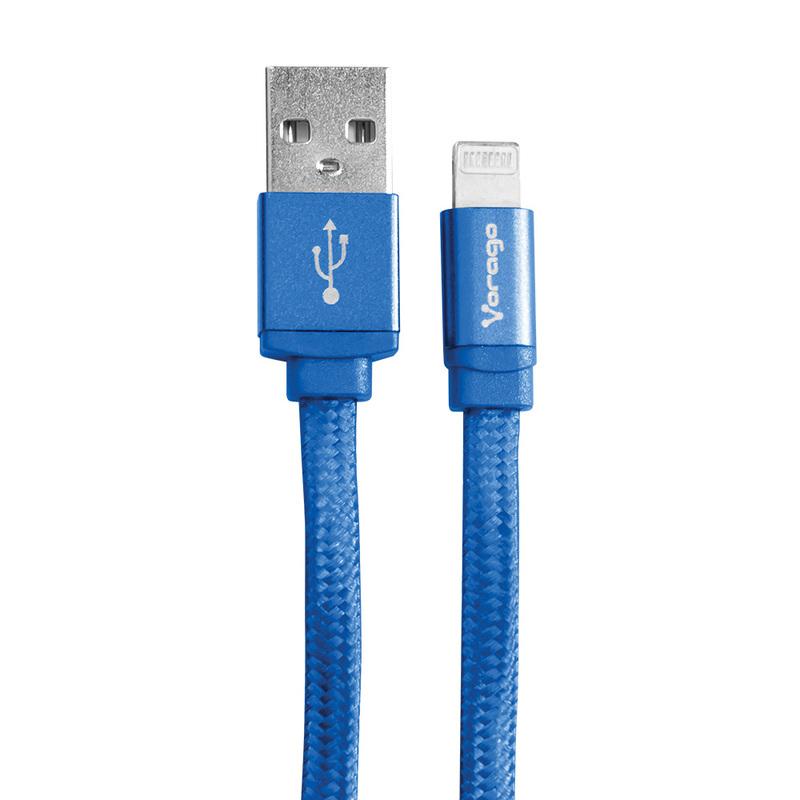 CABLE VORAGO USB-APPLE LIGHTNING (8 PINES) 1 METRO AZUL CAB-119-BL