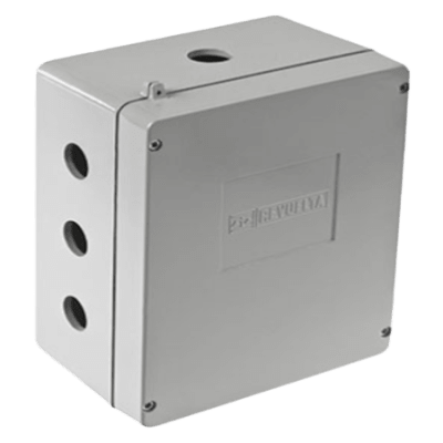 Caja de Unión de Aluminio con 3 salidas de 1" / 3 Orificios en la parte inferior.