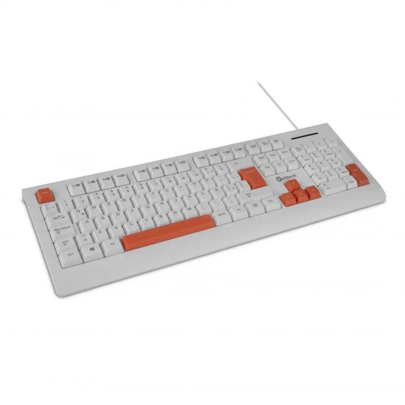 TECLADO GETTTECH ALAMBRICO BLANCO MEMBRANA GGK-ESMWR-02-WH