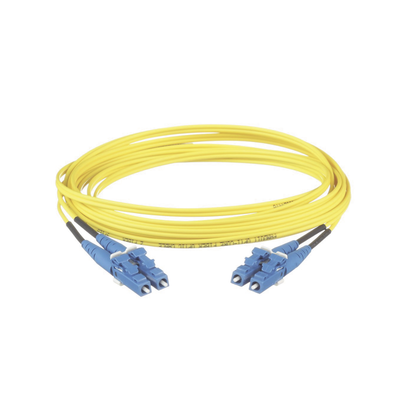 Jumper de Fibra Optica Monomodo 9/125 OS2, LC-LC Duplex, LSZH, Color Amarillo, 3 Metros (9.84 Pies)