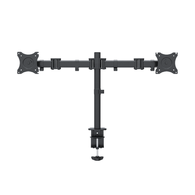 Montaje de Escritorio articulado para 2 monitores de 13 a 27" /  Soporta hasta 10 kg / Vesa 75 x 75 / 100 x 100 / Acero / Giro: 360°