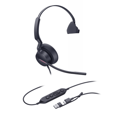 Diadema Alámbrica Yealink UH46 Mono USB-C/A Certificada con Microsoft Teams