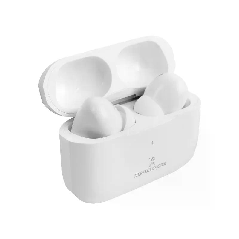AUDIFONOS PERFECT CHOICE INTRAURICULARES CON MICROFONO PC 117193 INALAMBRICO BLUETOOTH BLANCO