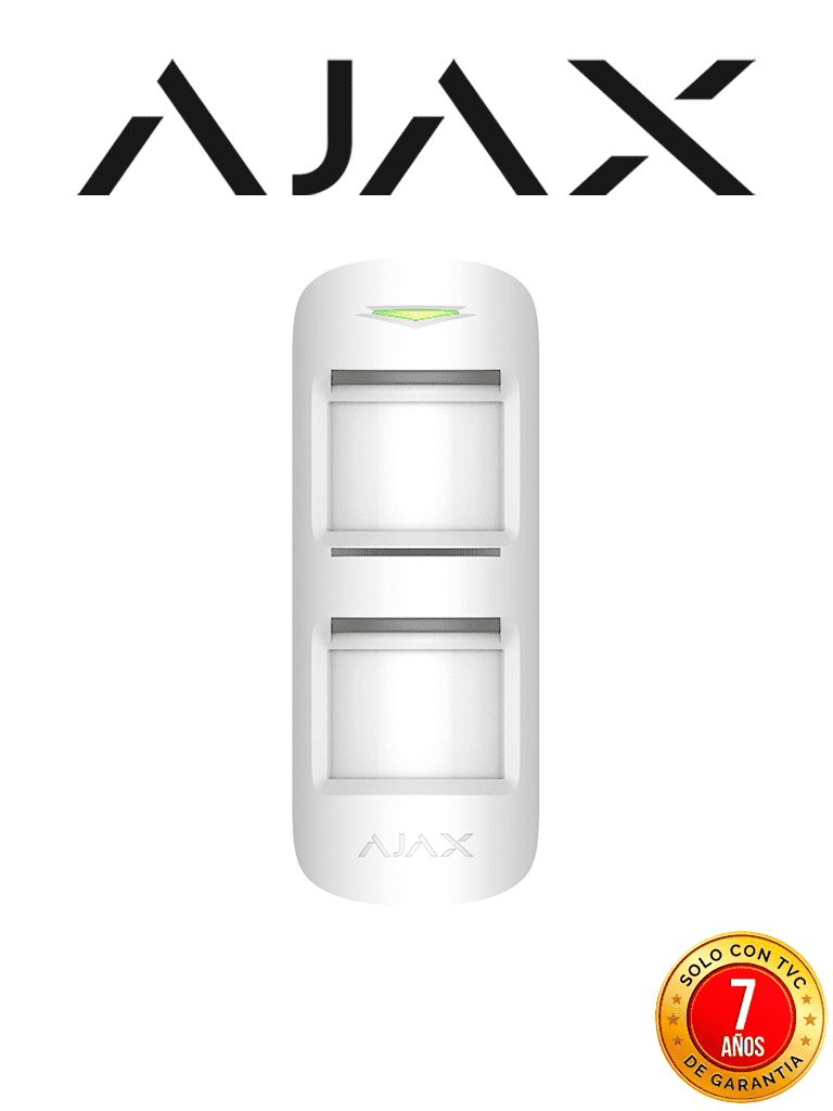 AJAX MotionProtect Outdoor W - Detector de movimiento inalámbrico para exterior con sistema anti-enmascaramiento avanzado. Color Blanco (28302.33.WH3)