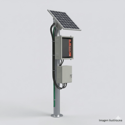 Kit Solar Witek de 28 W con 5 Puertos PoE 802.3 af y PoE Pasivo 24 V para alimentar Camaras IP y un Enlace Punto a Punto en 24 Vcc