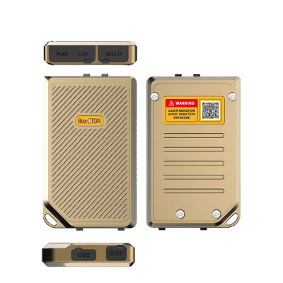 OTDR Portátil con Chasis Metálico para Pruebas en los Enlaces de Fibra Óptica / Longitudes de onda  1310nm y 1550nm / Función VFL 10mW / Función OPM / Función de Mapeo de cables de Red RJ45 / Recargable / Dis