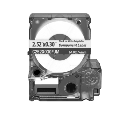 Cassette de Etiquetas de Componente de Poliéster No Adhesivas 2.52 Pulgadas (6.4 cm) W x 0.3 Pulgadas (0.76 cm) H