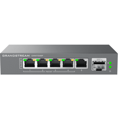 Switch de Red Multi-Gigabit No Administrable / 5 Puertos de2.5 Gbps (4 PoE) / Puerto SFP+ Fibra 1 o 10 Gbps / Montaje en Escritorio o Pared / Plug-and-Play / Tecnología Verde