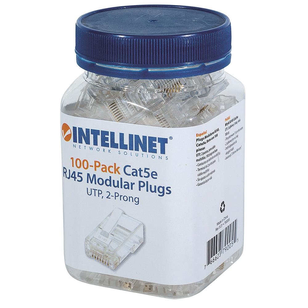 PLUG INTELLINET UTP RJ45 CAT5E MULTIFILAR 15-MICRAS 100 PZA  790055