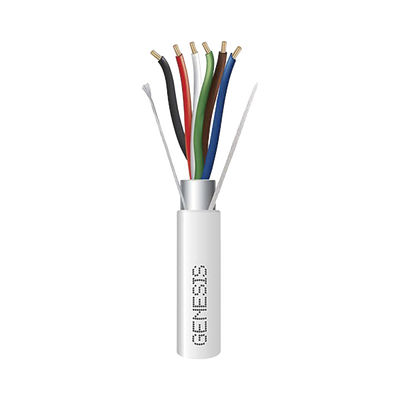 Carrete de 305 Metros (1000 Pies) / Cable de Cobre / 6 x 18 AWG / Plenum / Color Blanco / Blindado / Para Aplicaciones de Alarmas de Intrusión / Control de Acceso / Automatización / Interfonos y Tv Porteros