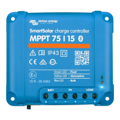 SmartSolar MPPT 75/15 / Controlador de Carga Solar MPPT 15A / 12/24 Vcc en baterías / IP43