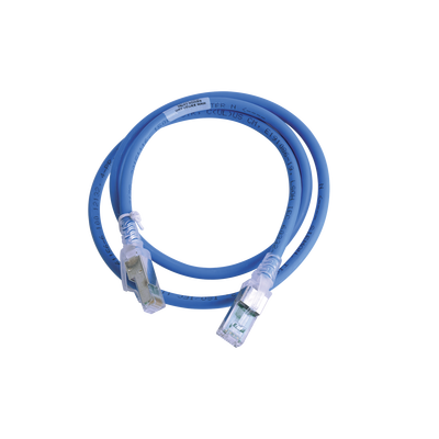 Patch Cord Z-MAX Cat6A S/FTP, CM/LS0H, 0.91 Metros (3 Pies), Color Azul, Versión Bulk (Sin Empaque Individual)