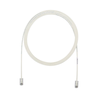 Cable de Parcheo UTP Cat6A, CM/LSZH, Diámetro Reducido (28AWG), Color Blanco Mate, 1.22 Metros (4 Pies)