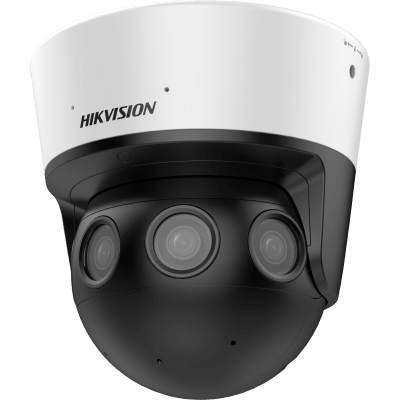 PanoVu Series / Vista Panorámica 180° / 32 Megapixel en Total / 4 Lentes 2.8 mm (4 Lentes 8 Megapixel) / 20 mts IR / 2 Micrófonos Integrados / NEMA 4X / DARKFIGHTER / Exterior IP67 / IK10 / 12 Vcc / PoE+ / Micro SD