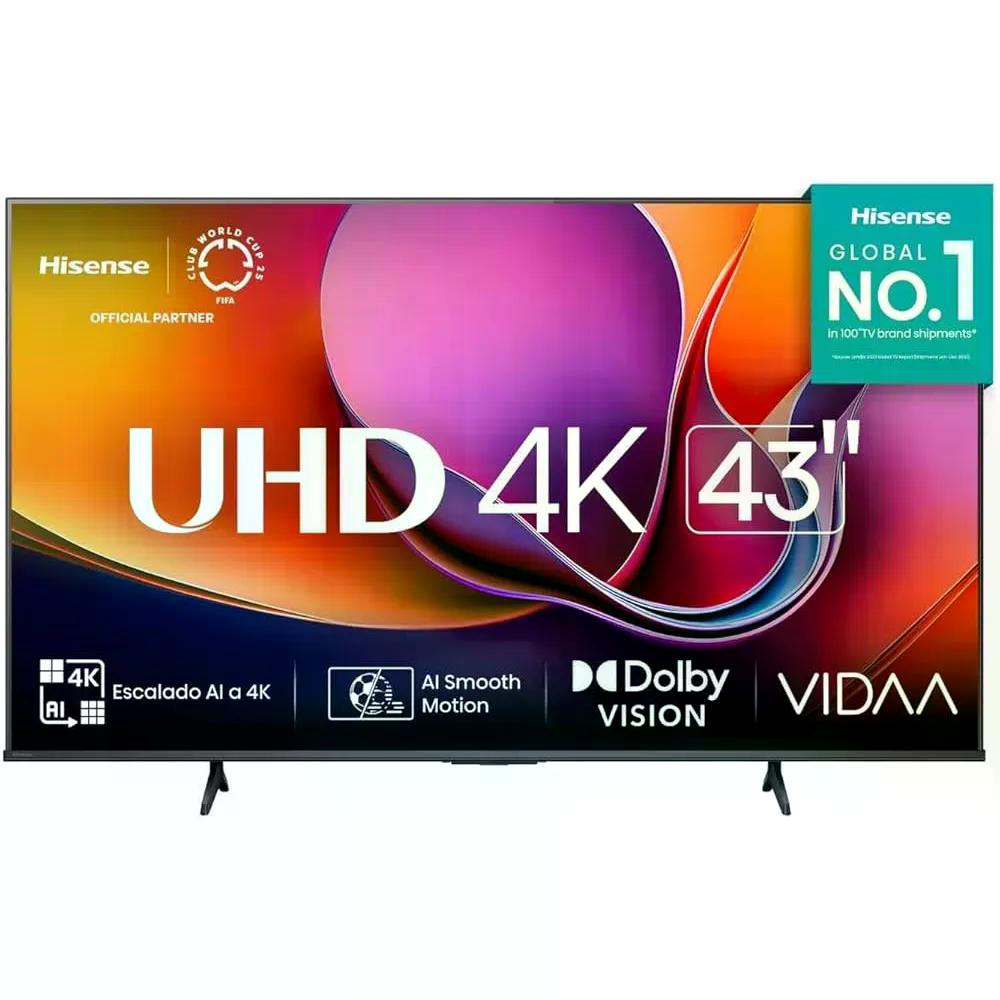 PANTALLA HISENSE SMART TV 43" LED 43A65NV 4K ULTRA HD NEGRO
