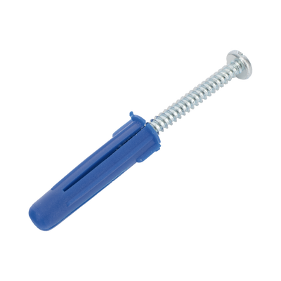 Paquete de 6 taquetes azul 2" y 6 tornillos 12mm x 2" (1105-05002)