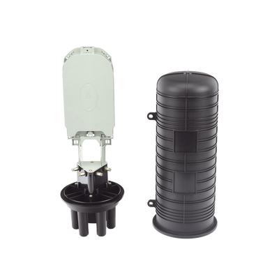 Caja de Distribución de Fibra Óptica Vertical Tipo Domo, 48 Empalmes (Expandible Hasta 96 Empalmes con Charola LP-SCV-48-ST), Exterior, IP68