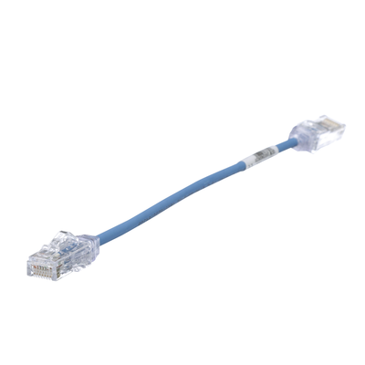 Cable de Parcheo TX6, UTP Cat6, Diámetro Reducido (28AWG), Color Azul, 20 cm (7.87 pulgadas)