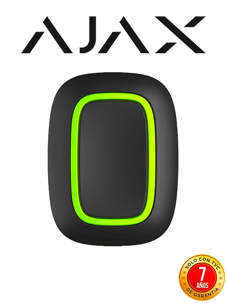 AJAX Button B - Botón inteligente multifuncional. Botón de pánico / Control de dispositivos de automatización / Silenciar alarmas de detectores de incendios. Color Negro (28202.26.BL3)