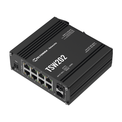 Switch Industrial Administrable L2, 8 puertos PoE 802.3af/at, Soporta Profinet