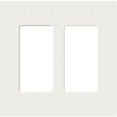 Placa de pared 2 espacios, para atenuador (dimmer), apagador ó control remoto inalámbrico LUTRON.