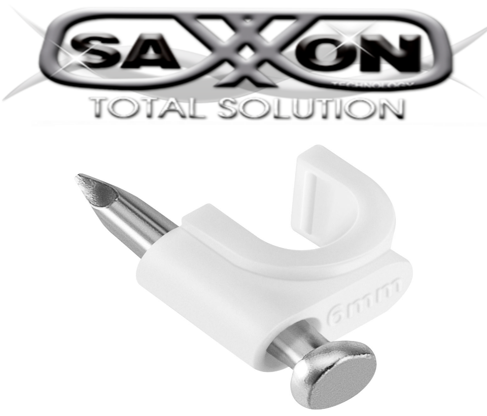 SAXXON GRA955B - Bolsa de 50 grapas de pared/ Color blanco/Diametro: 6mm / Con clavo de 3/4 para concreto de alta resistencia - Imagen 3