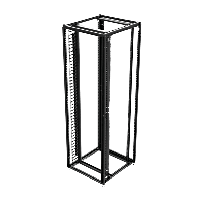 Organizador Vertical de Cables Rack 45 UR / Acero Negro / Sección 95x208 mm / Capacidad 726 Cables / Fijación Flecha 1.75 pulg