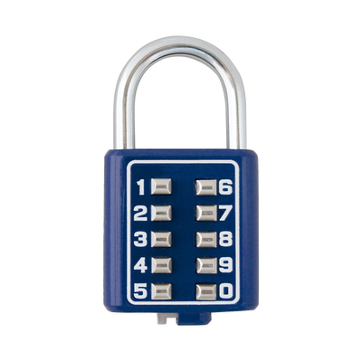 Candado Digital de Combinación M40 / No Requiere Llave / Combinación única integrada por 4 dígitos / Color Azul.