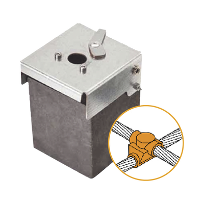 Molde de Grafito Horizontal Unión en Cruz / Cable 4/0 AWG (120 mm²) / 50 Soldaduras / Acero Electrogalvanizado / Normativa UNE 21186