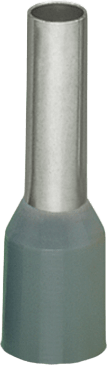 Terminal Hembra / 4 mm² AWG 12 / Con Camisa Plástica / Cobre Electrolítico / Remachado Estanco al Gas / Gris