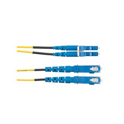 Jumper de Fibra Optica Monomodo 9/125 OS2, LC-SC Duplex, OFNR (Riser), Color Amarillo, 50 Metros